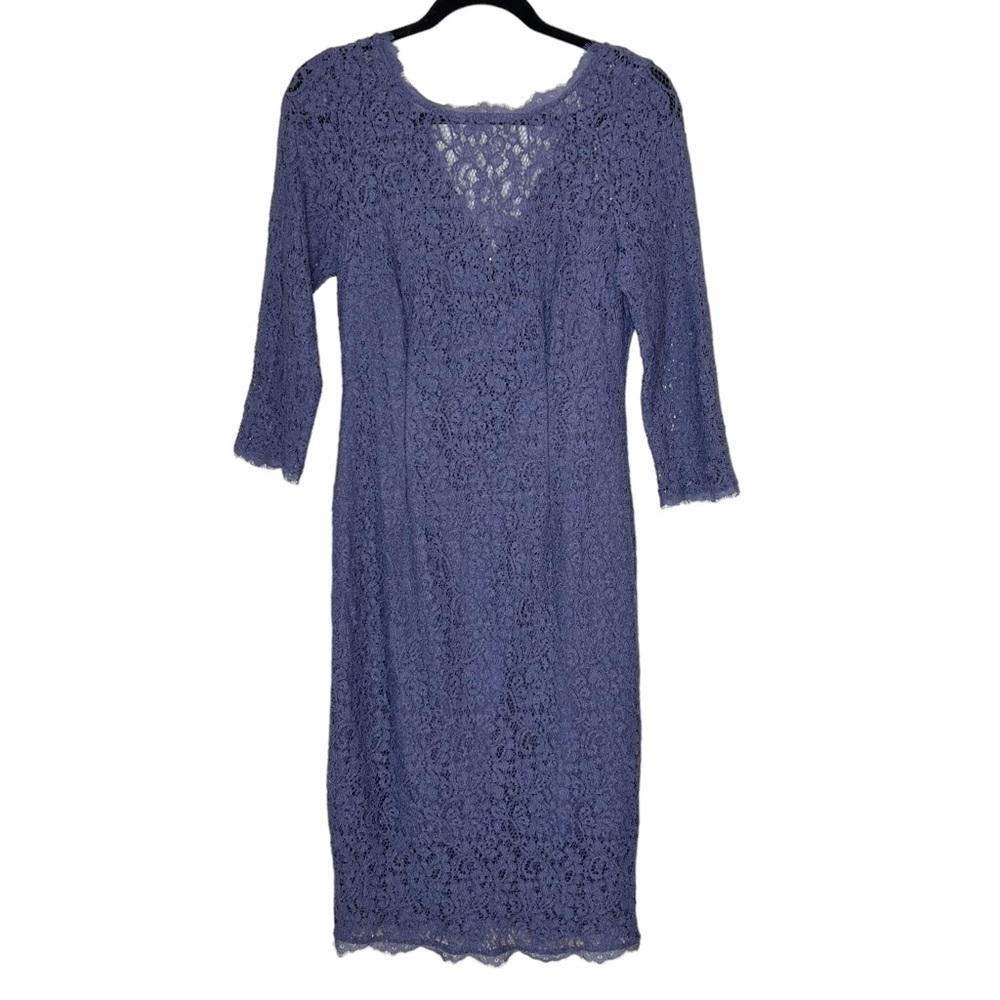 ADRIANNA Papell - Quarter Length Sleeve Lace Sheath Dress